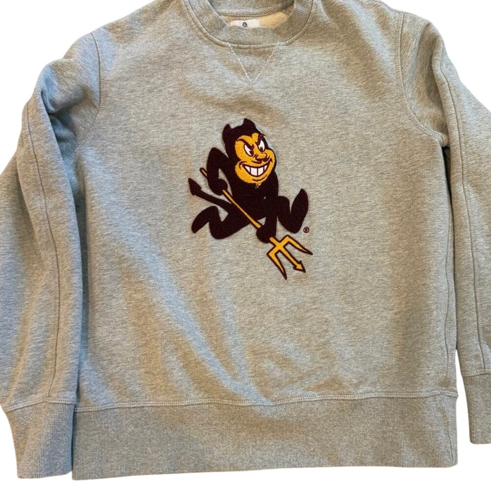 Hillflint Arizona State Sun Devils Chenille Sparky Crewneck Sweatshirt Gray ASU
